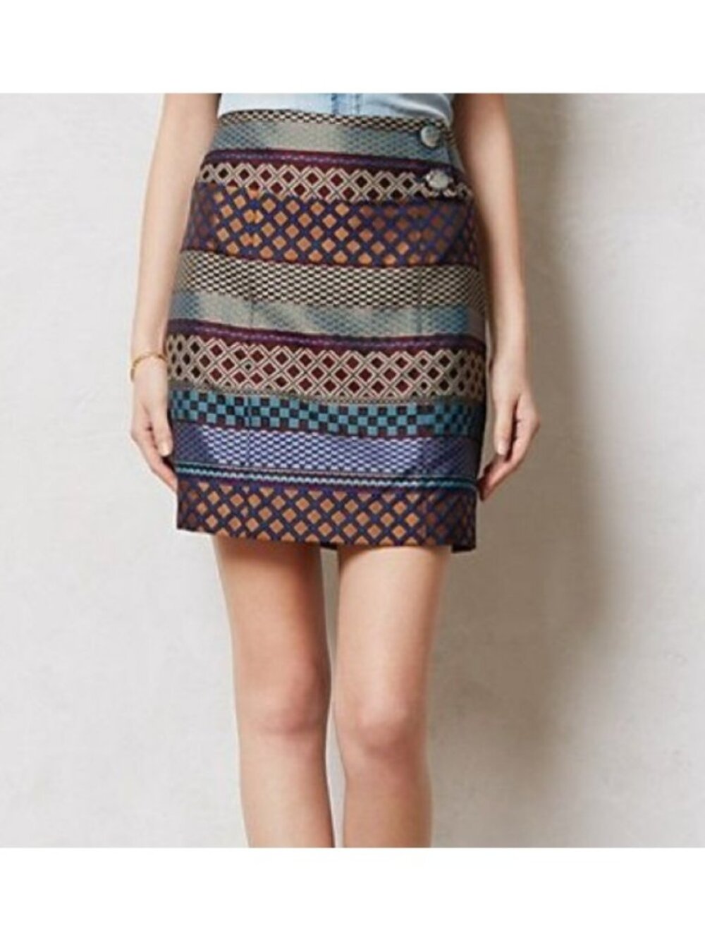 Maeve Anthropologie Multicolor Geometric Mini Skirt, Size 4